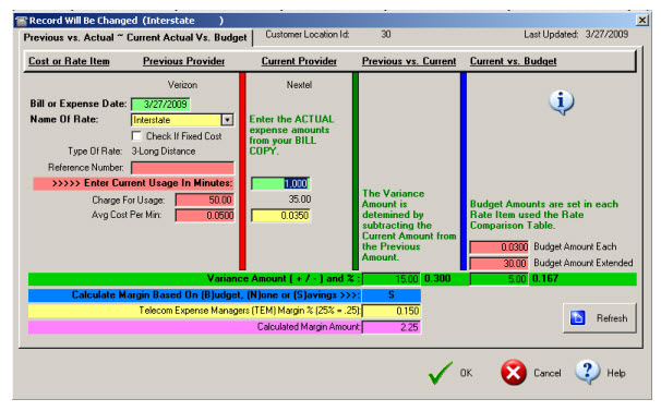 Expense Log Edit Window